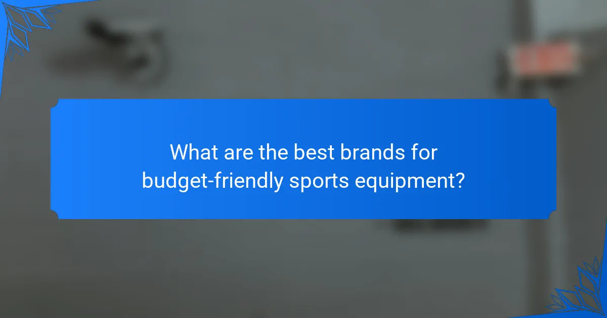 What are the best brands for budget-friendly sports equipment?