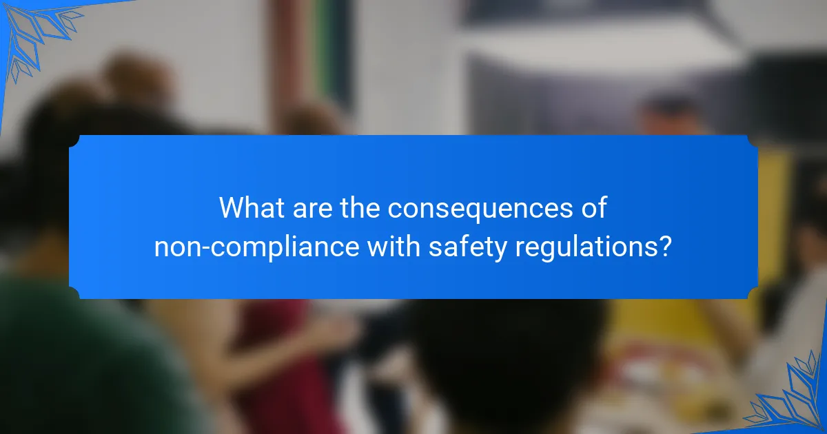 What are the consequences of non-compliance with safety regulations?
